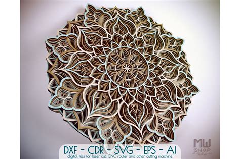 Download 3D Layered Mandala SVG Files for CNC... Cameo